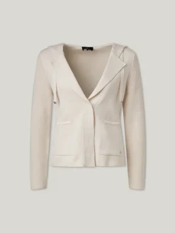 Blazer aus Strick mit Kapuze