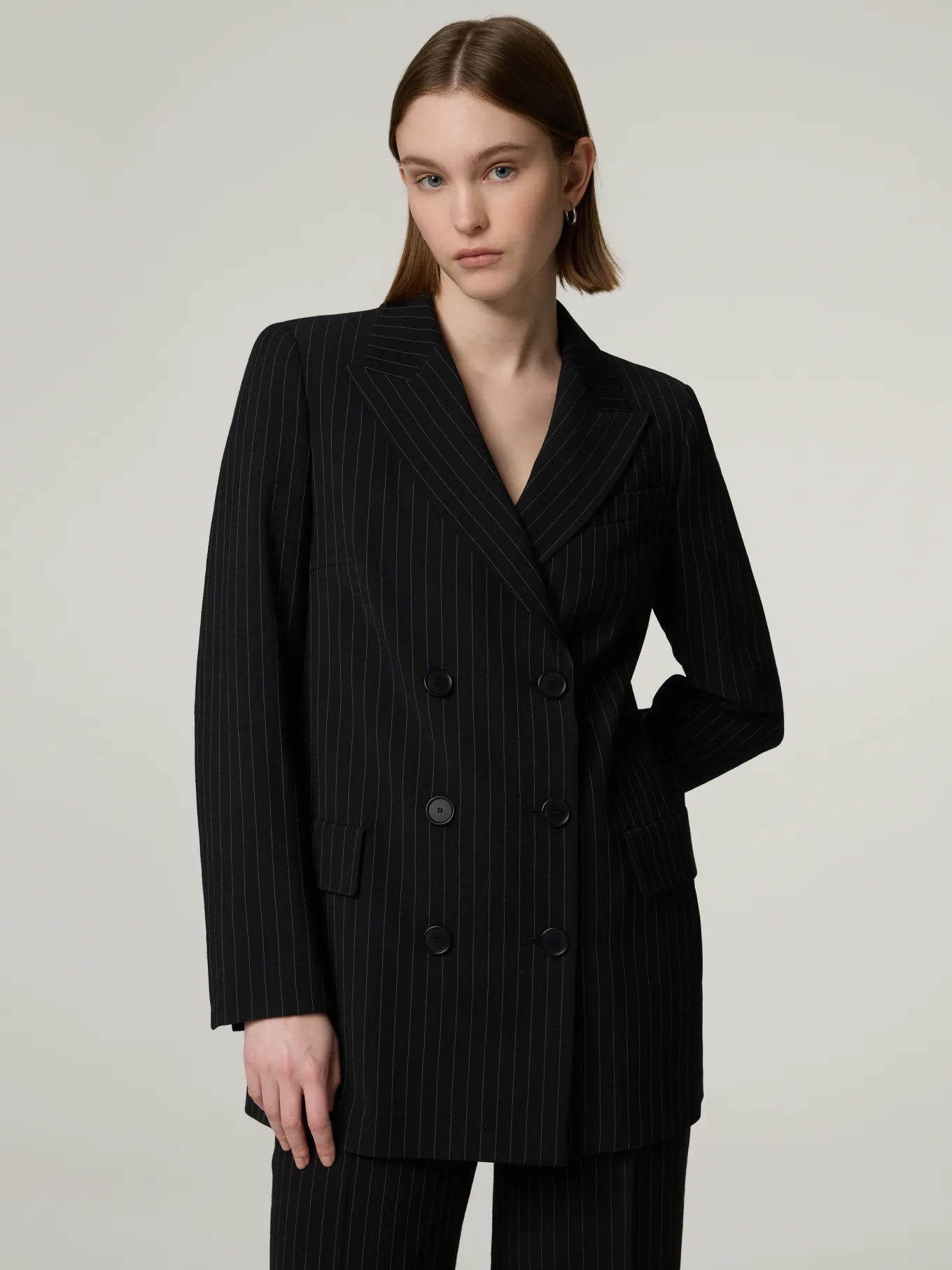 Blazer mit Nadelstreifen