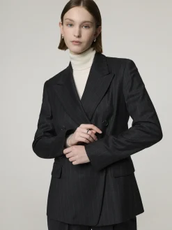 Blazer mit Nadelstreifen im Slim Fit