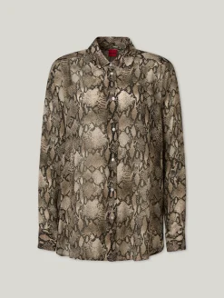 Bluse aus Crêpe im Oversize Fit