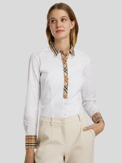 Bluse mit Karierten Einsätzen