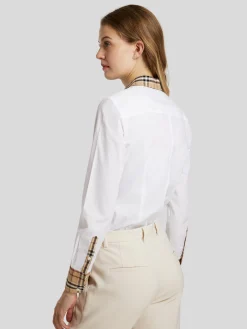 Bluse mit Karierten Einsätzen