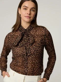 Bluse mit Leo-Print