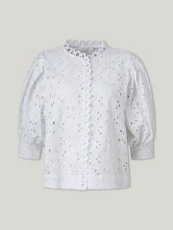 Bluse mit Lochspitze