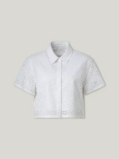 Bluse mit Lochstickerei