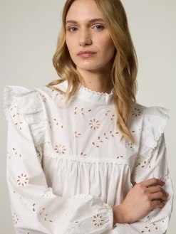 Bluse mit Lochstickerei TADDEO