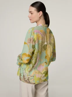 Bluse mit Seide