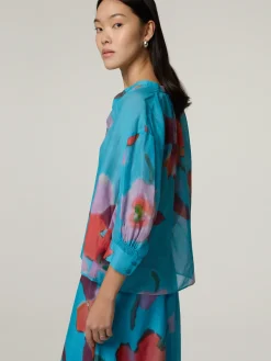 Bluse mit Seide