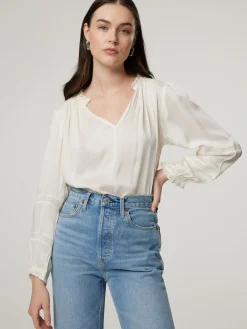 Bluse mit Spitzen-Einsätze