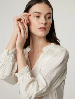 Bluse mit Spitzen-Einsätze