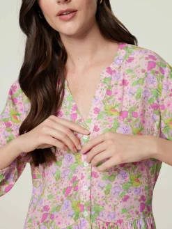 Blusenkleid mit Blumenprint