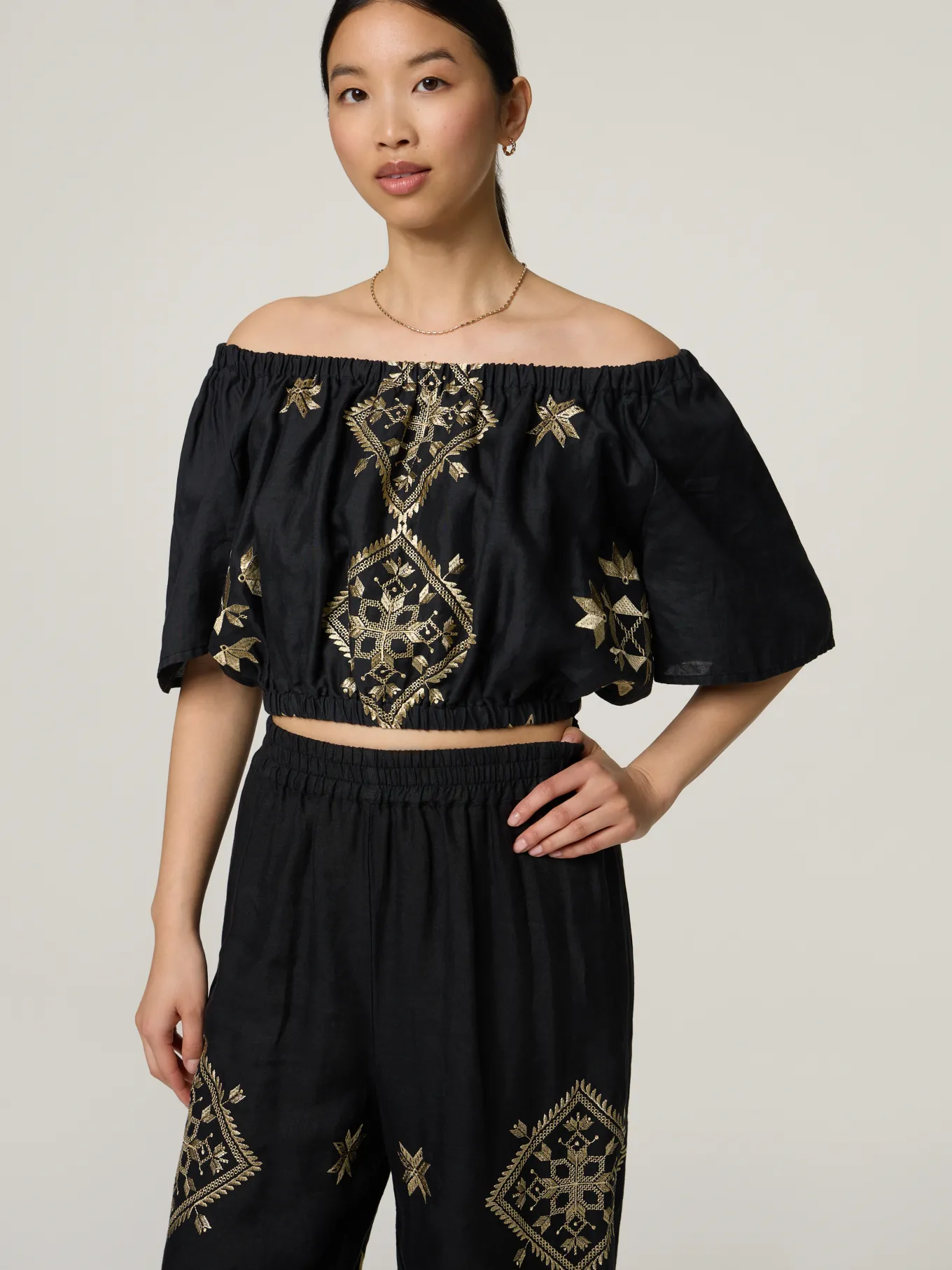 Blusentop im Cropped Fit