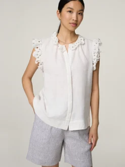 Blusentop mit Lochstickerei