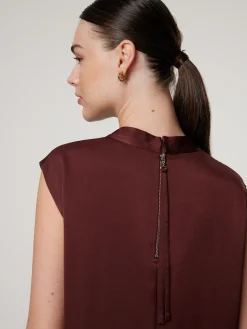 Blusentop mit Stehkragen