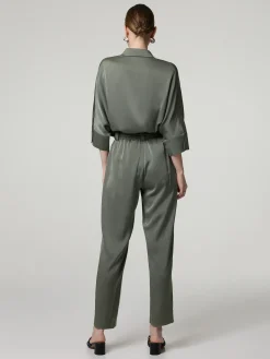 Bundfaltenhose aus Satin