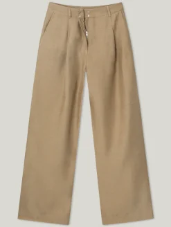 Bundfaltenhose mit Leinen