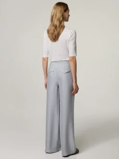 Bundfaltenhose mit Leinen