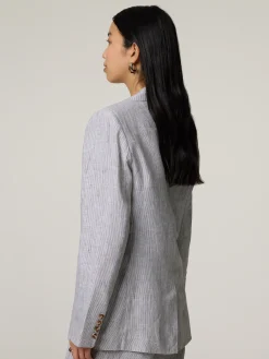 Doppelreihiger Blazer aus Leinen