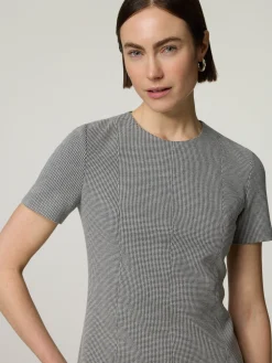 Etuikleid mit Hahnentritt-Muster