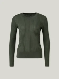 Feinstrickpullover mit Seide