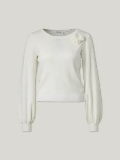 Feinstrickpullover mit Seide