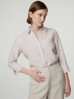 Hemdblusebluse mit Leinen VICKI