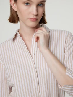 Hemdblusebluse mit Leinen VICKI