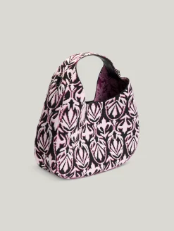 Henkeltasche im Jacquard-Strick