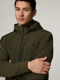 Hybridjacke mit Material-Mix