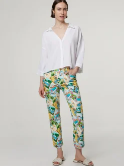 Jeans mit Print CLAIRE CROPPED