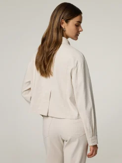 Jeansjacke mit Leinen