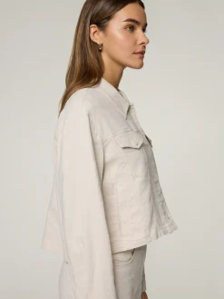 Jeansjacke mit Leinen