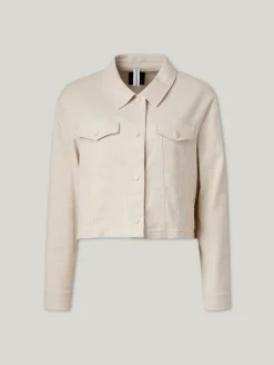 Jeansjacke mit Leinen