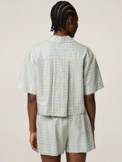 Kurzarmbluse aus Baumwolle