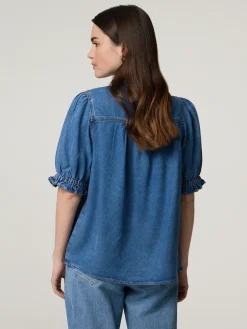 Kurzarmbluse aus Denim LOUISE