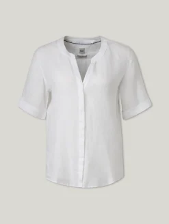 Kurzarmbluse aus Leinen