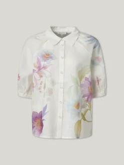 Kurzarmbluse aus Leinen