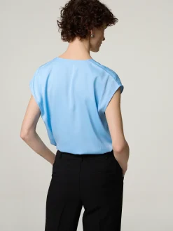 Kurzarmbluse aus Satin