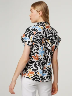 Kurzarmbluse mit Leinen LISON