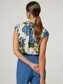 Kurzarmbluse mit Print