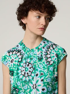 Kurzarmbluse mit Print