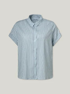 Kurzarmbluse mit Streifen MAJAN