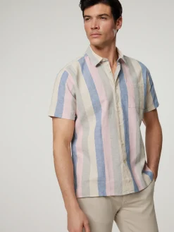 Kurzarmhemd mit Leinen