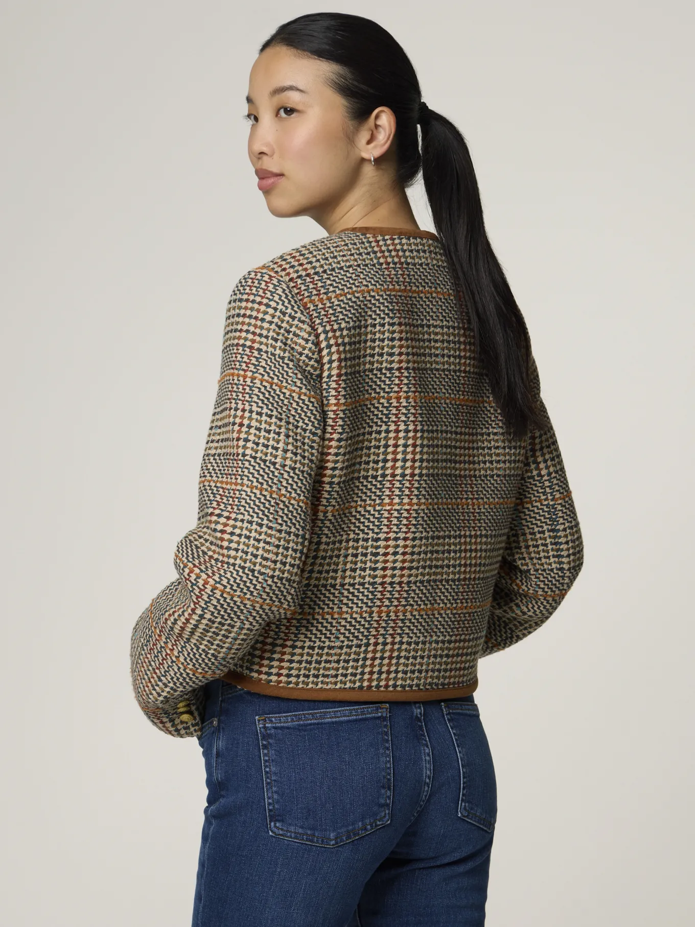 Kurze Jacke mit Hahntritt