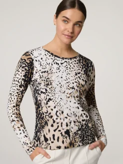 Langarmshirt im Leo-Print