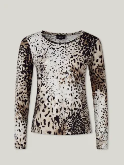 Langarmshirt im Leo-Print