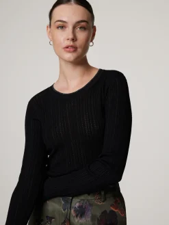 Langarmshirt mit Lochstickerei