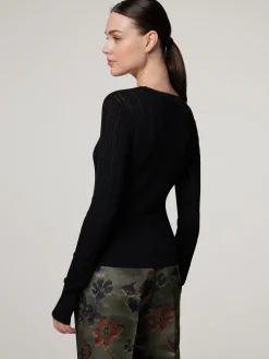 Langarmshirt mit Lochstickerei