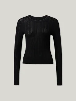 Langarmshirt mit Lochstickerei