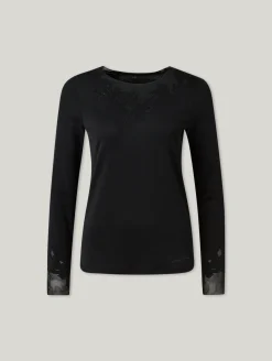 Langarmshirt mit Spitze